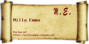 Milla Emma névjegykártya