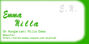 emma milla business card